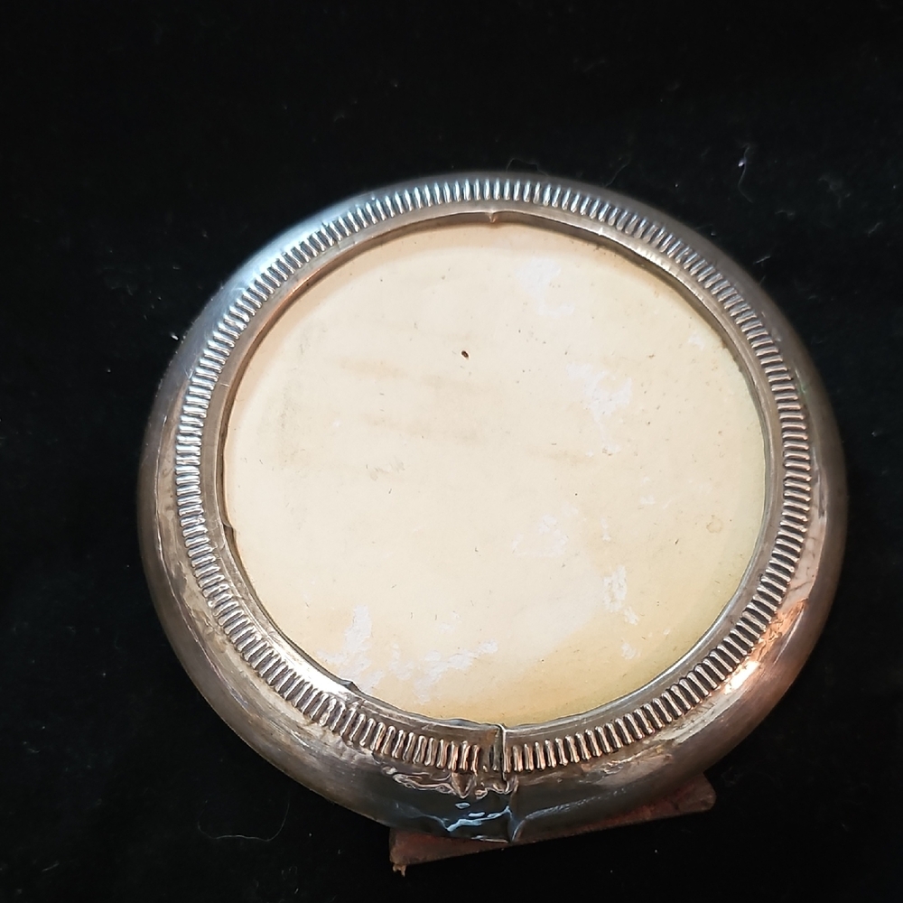 Antique Sterling Silver Round Picture Frame